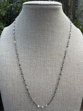 Sterling Silver Italian Lucky Clover Link Chain Necklace 925 Italy YGI Cutout